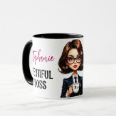 Schöne Lady Boss mit Zitat Tasse (Vorderseite Links)