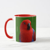 Schöne "Lady in Red" Eclectus Parrot Tasse (Links)