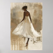 Schöne Lady in White Dress ästhetische Wand Kunst (Vorne)