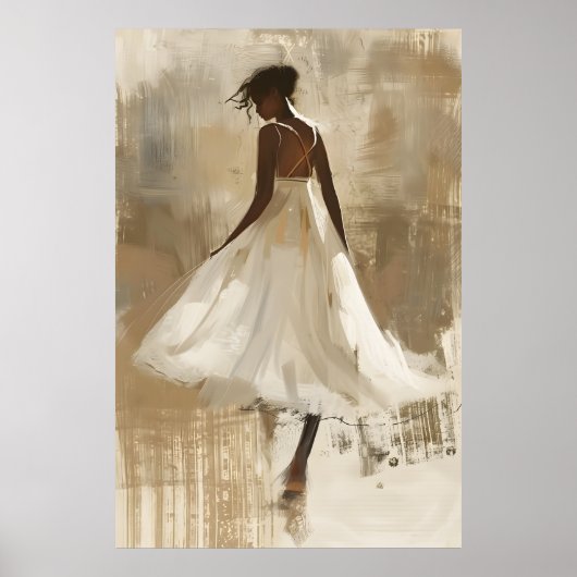 Schöne Lady in White Dress ästhetische Wand Kunst (Vorne)
