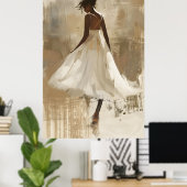 Schöne Lady in White Dress ästhetische Wand Kunst (Heimbüro)