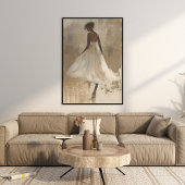 Schöne Lady in White Dress ästhetische Wand Kunst