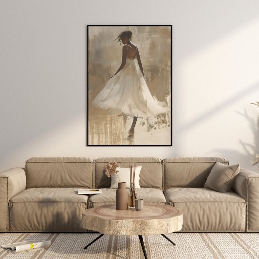 Schöne Lady in White Dress ästhetische Wand Kunst