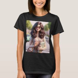 Schöne Lady mit Wavy Hair 2 T-Shirt