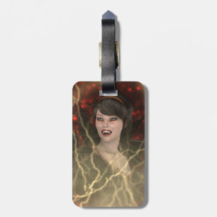 Schöne Lady Vamp perfekter Halloween-Hexenstil Gepäckanhänger