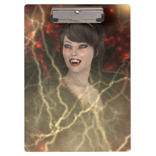 Schöne Lady Vamp perfekter Halloween Hexenstil Klemmbrett