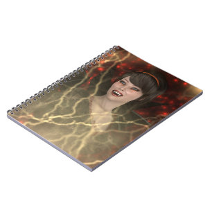 Schöne Lady Vamp perfekter Halloween Hexenstil Notizblock