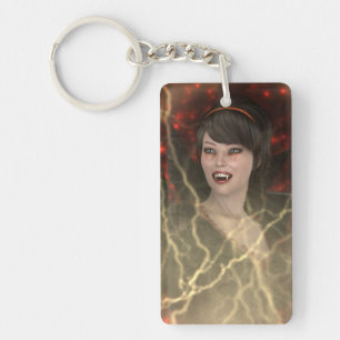 Schöne Lady Vamp perfekter Halloween Hexenstil Schlüsselanhänger