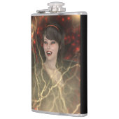 Schöne Lady Vamp Perfekter Halloween-Stil Flachmann (Links)