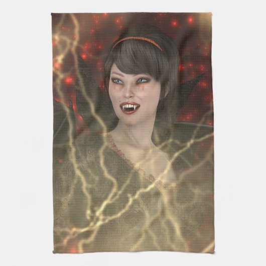 Schöne Lady Vamp Perfekter Halloween-Stil Handtuch (Vertikal)