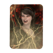 Schöne Lady Vamp Perfekter Halloween-Stil Magnet (Vertikal)