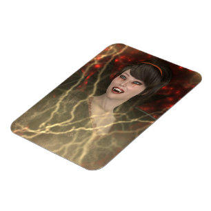 Schöne Lady Vamp Perfekter Halloween-Stil Magnet
