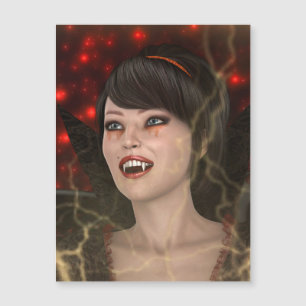 Schöne Lady Vamp Perfekter Halloween-Stil Magnetkarte