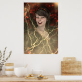 Schöne Lady Vamp Perfekter Halloween-Stil Poster (Küche)