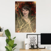 Schöne Lady Vamp Perfekter Halloween-Stil Poster (Heimbüro)