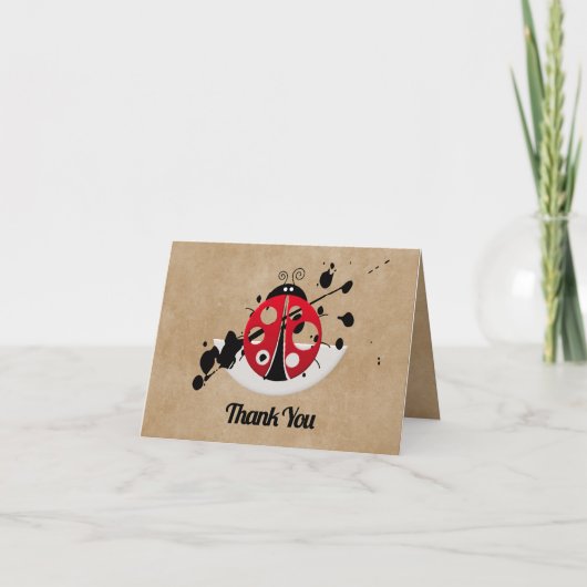 Schöne Ladybug Dankeschön Karte (Vorderseite)
