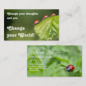 Schöne Ladybugs mit motivierend Zitat Visitenkarte (Vorne/Hinten)