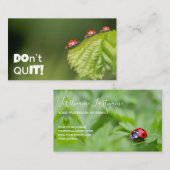 Schöne Ladybugs mit motivierend Zitat Visitenkarte (Vorne/Hinten)
