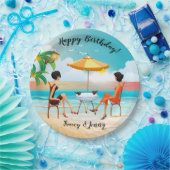 Schöne Ladys am Strand zum Geburtstag Pappteller (Party)