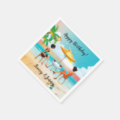 Schöne Ladys am Strand zum Geburtstag Serviette (Ecke)