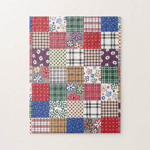 Schöne Land-Patchwork-Steppdecke Puzzle