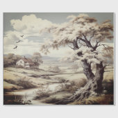 Schöne Landfarm Toile de Jouy Geschenkpapier (Flach)