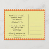 Schöne ländliche Entspannung mit Baby-Dusche Einladungspostkarte (Rückseite)