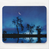 Schöne Landpferde Starry Night Moon Mousepad (Vorne)