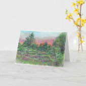 Schöne Landschaft Art Bäume Rosa Vielen Dank Karte (Gelbe Blume)