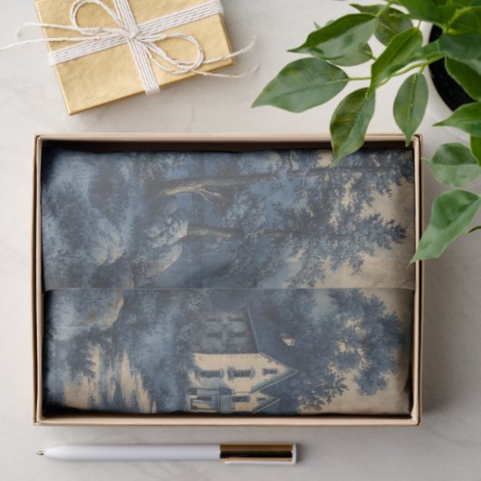 Schöne Landschaft auf einem zerbrochenen Papier (Geschenk)