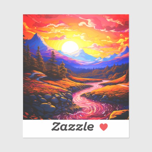 Schöne Landschaft Aufkleber (Blatt)