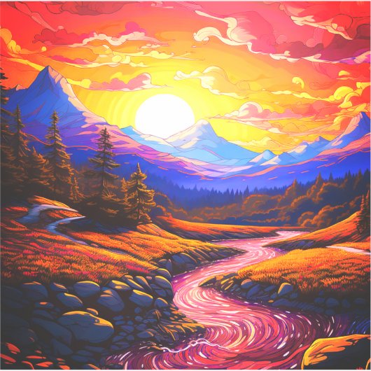 Schöne Landschaft Aufkleber (Vorderseite)