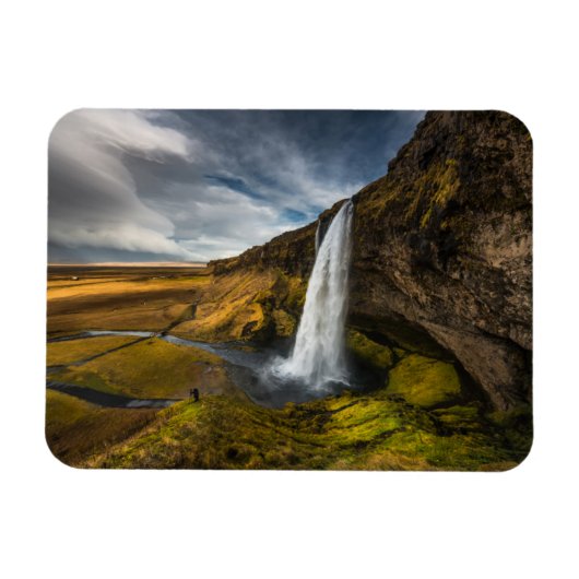 Schöne Landschaft Aussicht auf Seljalandsfoss Magnet (Horizontal)