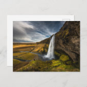 Schöne Landschaft Aussicht auf Seljalandsfoss Postkarte (Vorne/Hinten)