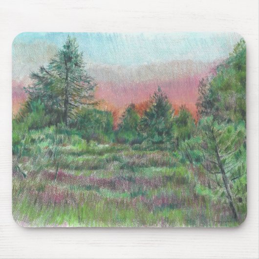 Schöne Landschaft Bäume Rosa Kunst Mousepad (Vorne)