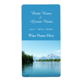 schöne Landschaft Bild Hochzeitsweinetiketten.