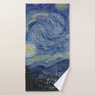 Schöne Landschaft Blaue Nacht Himmel Goldene Stern Badhandtuch Set