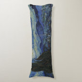 Schöne Landschaft Blaue Nacht Himmel Goldene Stern Seitenschläferkissen (Vorderseite Vertikal)