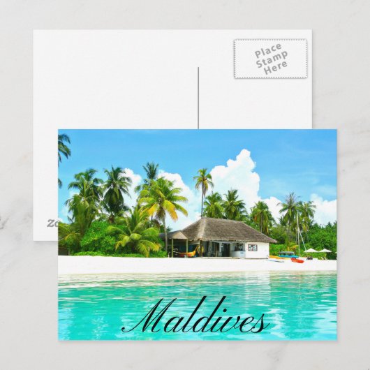 Schöne Landschaft der Malediven Postkarte (Vorne/Hinten)