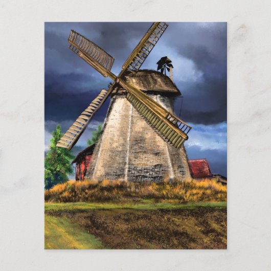 Schöne Landschaft der niederländischen Windmühle - Flyer (Vorne)