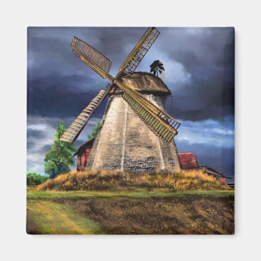 Schöne Landschaft der niederländischen Windmühle - Magnet (Vorne)