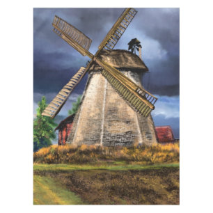 Schöne Landschaft der niederländischen Windmühle - Tischdecke