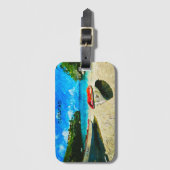 Schöne Landschaft der tropischen Insel Curacao Gepäckanhänger (Vorderseite Vertikal)