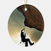 Schöne Landschaft des Bergsteigers Keramikornament (Links)