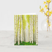 Schöne Landschaft des Birkenwaldes Karte (Gelbe Blume)