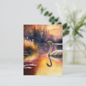 Schöne Landschaft des Swan Sees Feiertagskarte (Stehend Vorderseite)