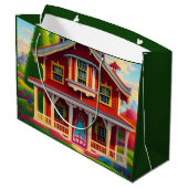 Schöne Landschaft Große Geschenktüte (Rückseite Schrägansicht)