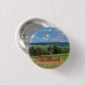 Schöne Landschaft in Wallonien, Reise Button (Vorne & Hinten)