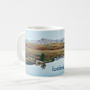 Schöne Landschaft Islands Malerei der schönen Kuns Kaffeetasse