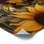 Schöne Landschaft Kuh Sonnenblume Dekorative Poster (Ecke)